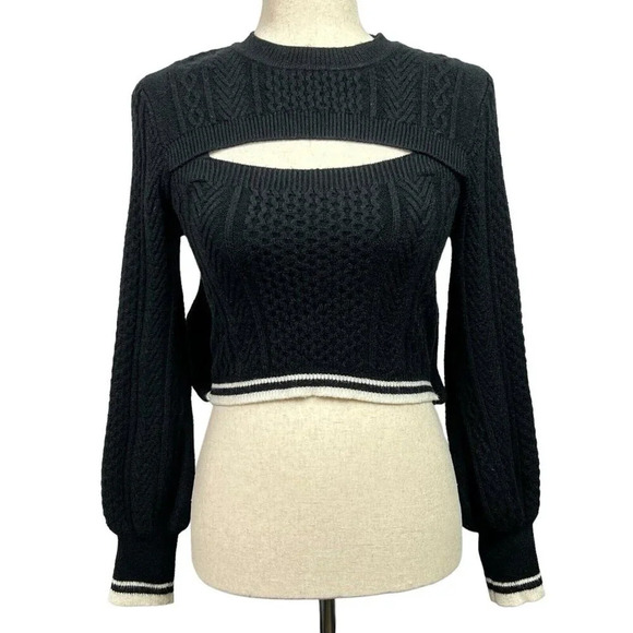 Urban Revivo Sweaters - Black Cable Knit Women's Sweater